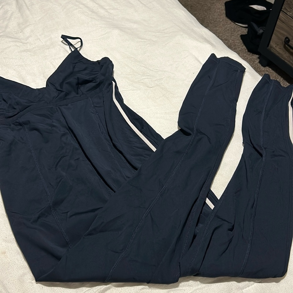 The Upside Navy Striped Catsuit Size Large